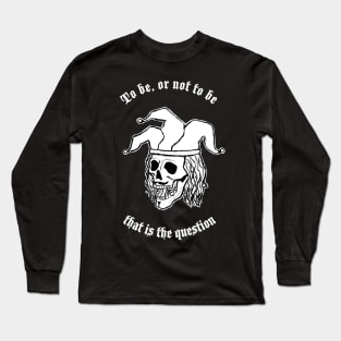 Yorick Shakespeare Black Background Long Sleeve T-Shirt